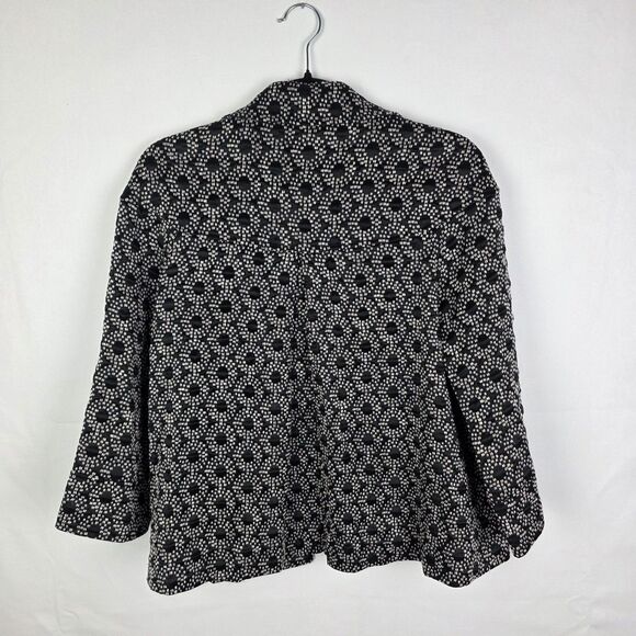 Lafayette 148 Sz 4 Black White Mod Fly-Away Chic Blazer Jacket Gossip Girl - Picture 2 of 6